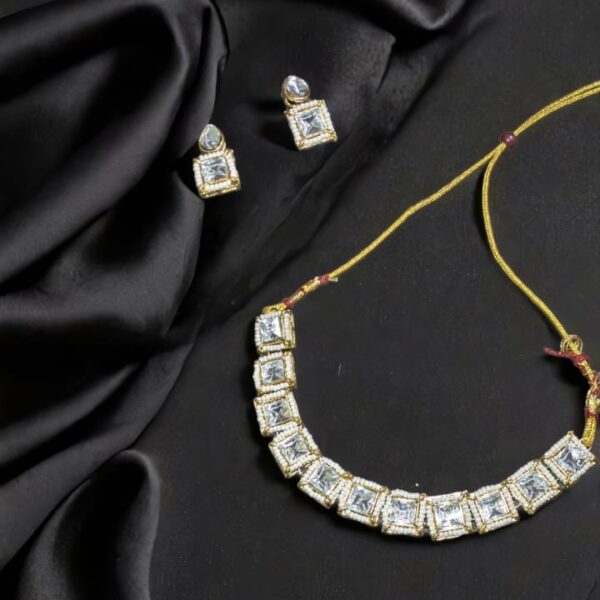 Modern Square-Cut Necklace Set