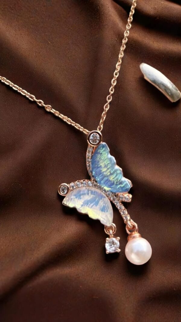 Luna Opal Butterfly Pendant
