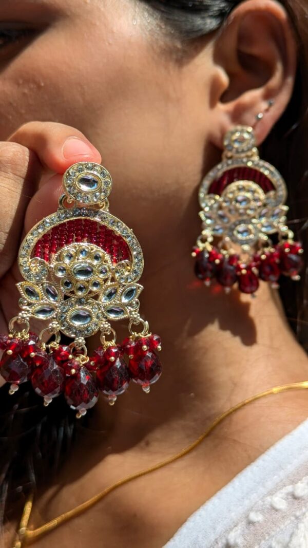 Colour of love maroon Maharani Chandbalis