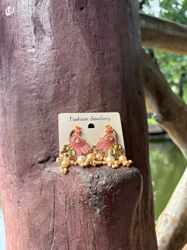 Peacock Blush Jhumki - Image 2