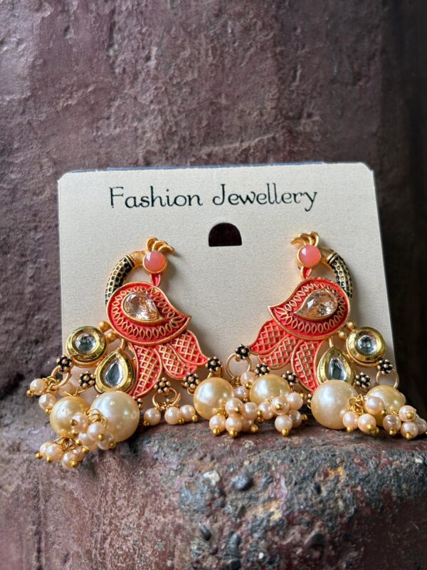 Peacock peach Blush Jhumki