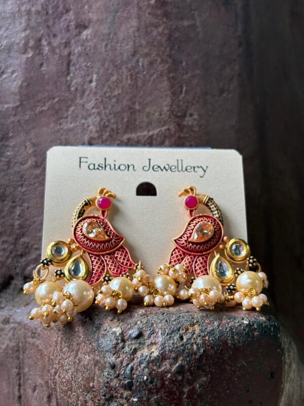 Peacock pink Jhumki